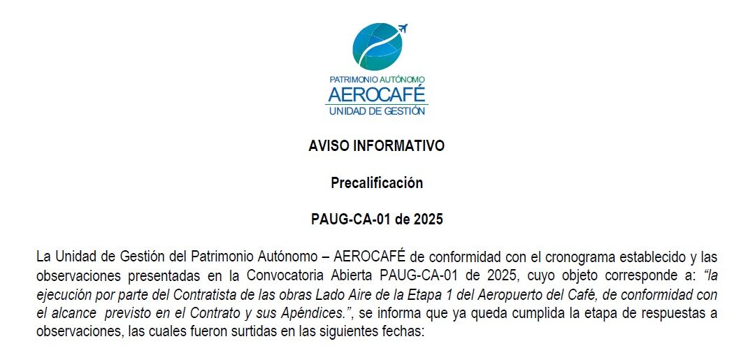 Aviso Informativo N°1