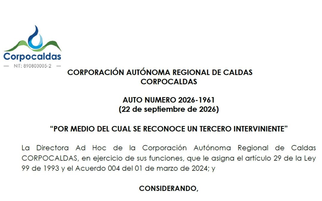 Reconocimiento Oficial ante Corpocaldas